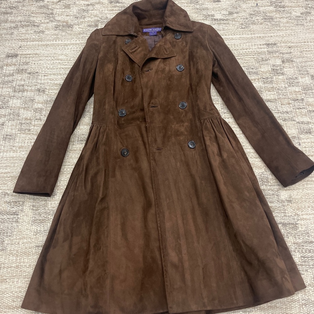 Ralph Lauren purple label suede trench coat runway 
Very good condition